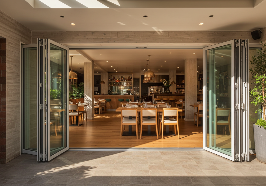 Aluminium Bi-Fold Doors in Restaurants